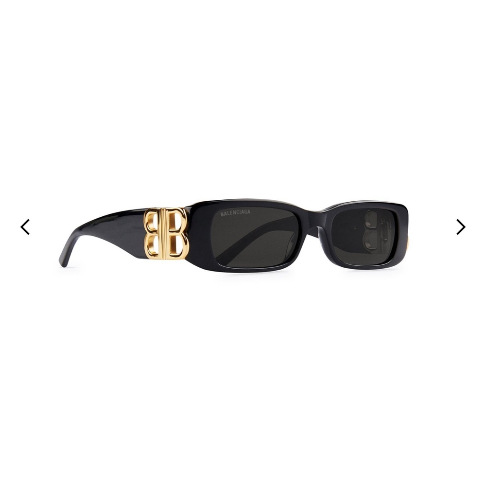 BALENCIAGA DYNASTY RECTANGLE SUNGLASSES IN BLACK
